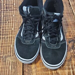 Vans Black and White High-Top Skate Sneakers